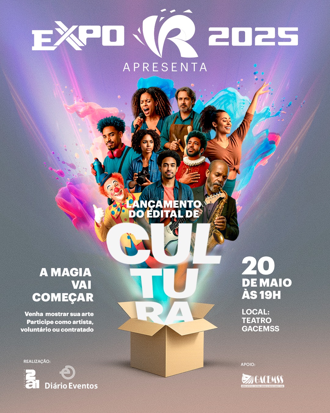 Expo VR lança edital de cultura para contratação de artistas regionais