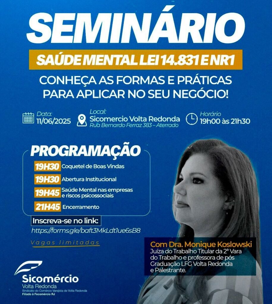 Seminário saúde mental. COnheça as formas e práticas para aplicar no seu negócio!