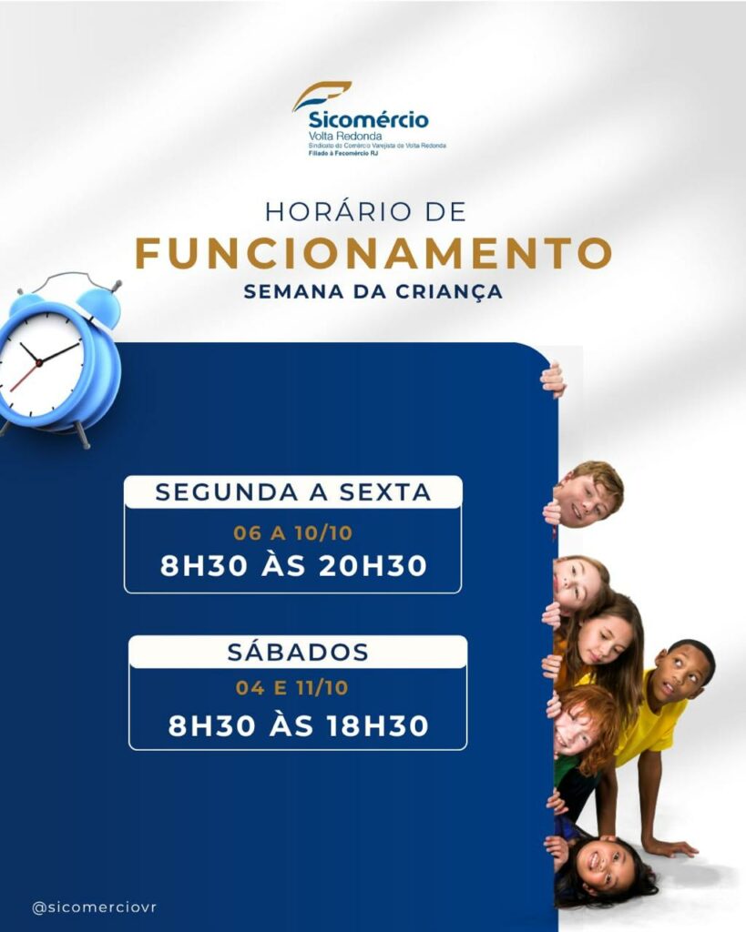 Confira o Horário do Comércio nesta semana do Dia das Crianças