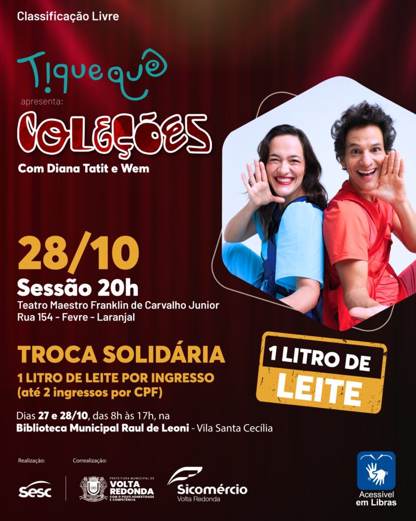 🎭✨ Quarta-feira, 28/10, tem teatro com peça infantil pra toda família!