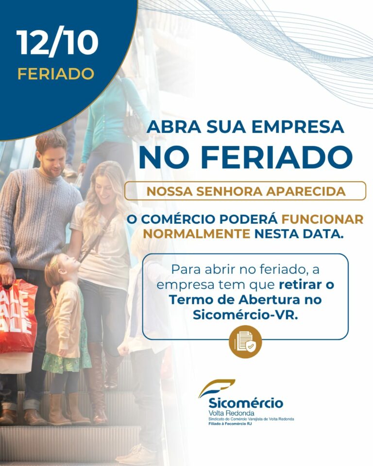 Feriado de Aparecida: Comércio pode funcionar normalmente